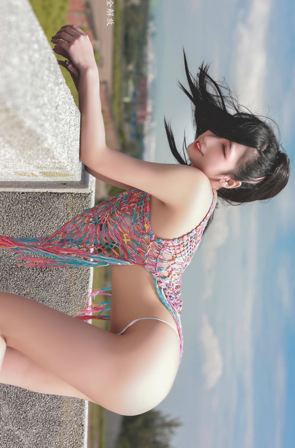 娇俏小美女针织五彩小吊带户外无圣光图集2