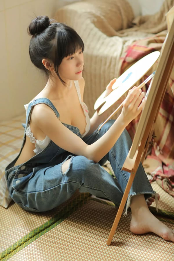 可爱小姐姐奶瑶妹妹背带裤居家图集