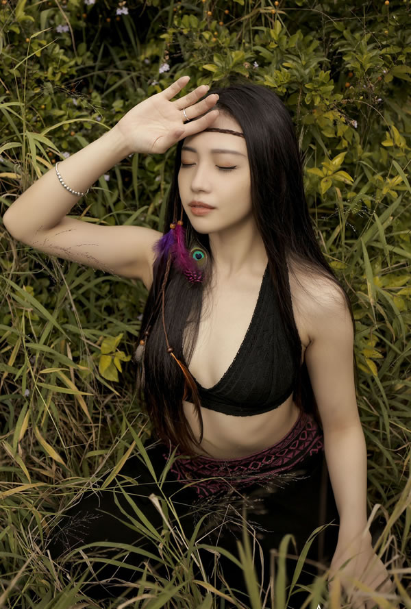 唯美女孩夏暮光户外春光无限好无圣光图集