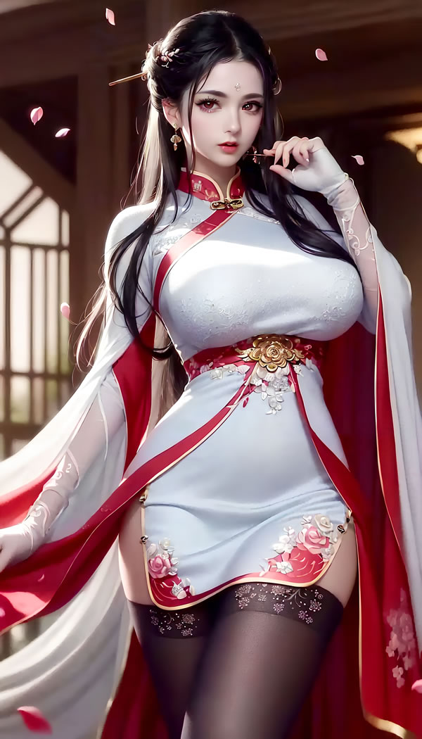 AI生成古装闺阁里的大家闺秀人体美图2