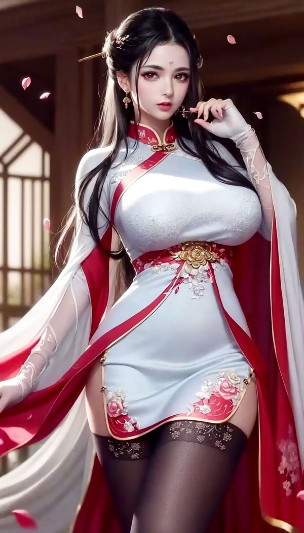 AI生成古装闺阁里的大家闺秀人体美图4