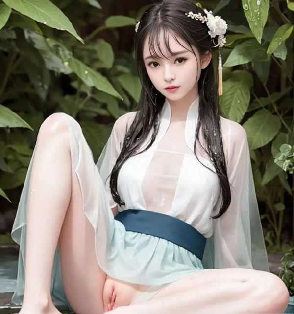 小清新的AI古风美女春意盎然让人心动