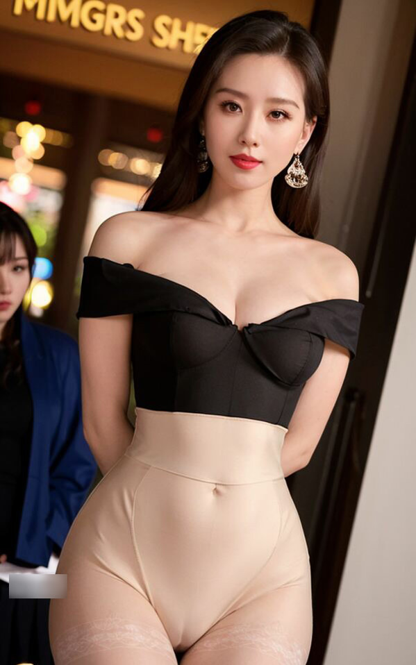 黑色公主裙小礼服AI换脸美女优雅美丽2