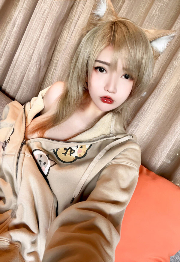 狐耳美女Potato Godzilla宽松睡衣居家诱惑