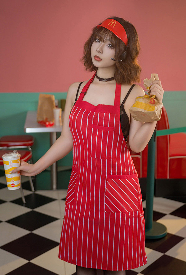 网红美女yuuhui玉汇 麦当劳的女服务员