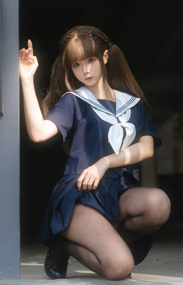 可爱小姐姐蠢沫沫 JK女生午后阳光