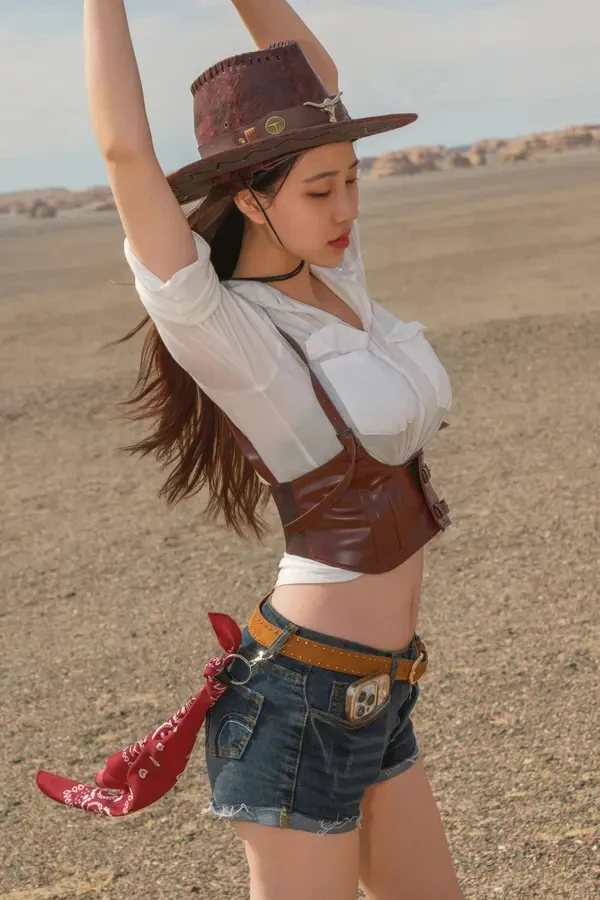 极品女神年年 西部牛仔风荒野无圣光唯美图